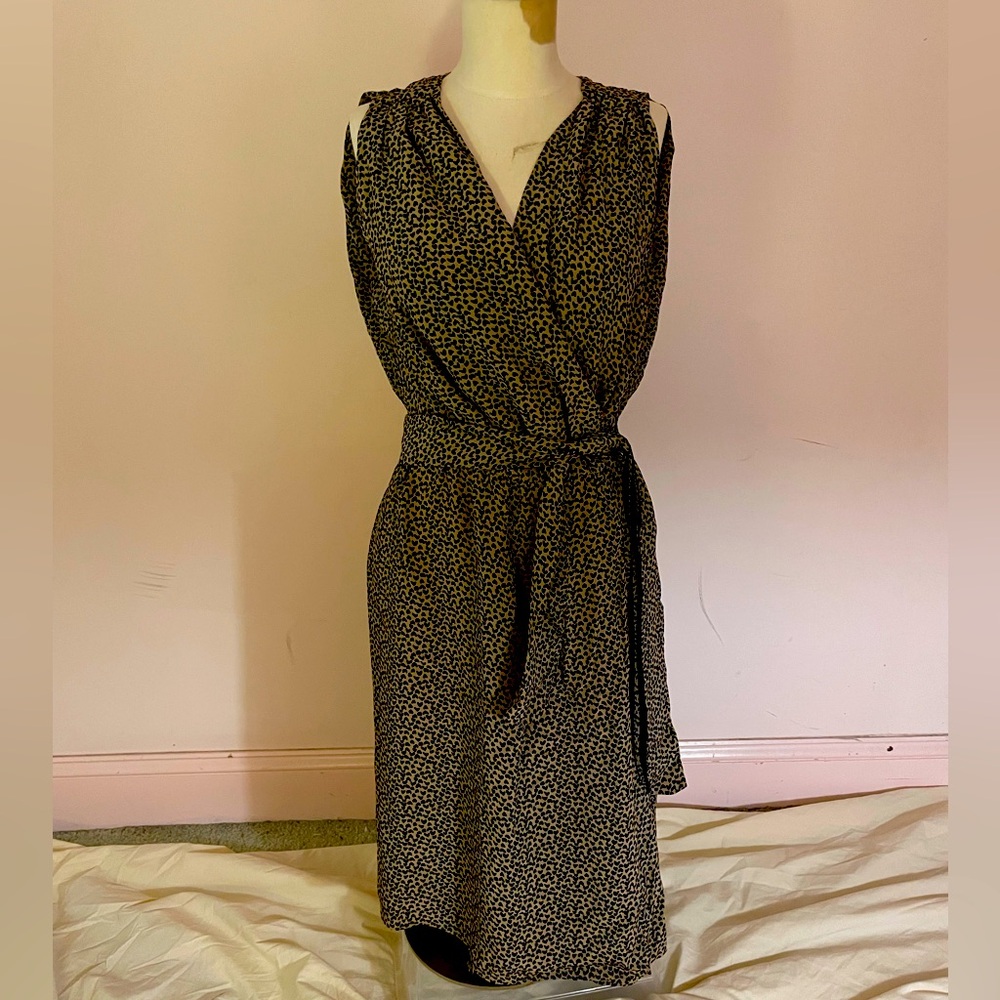 L’Agence spotted silk wrap dress